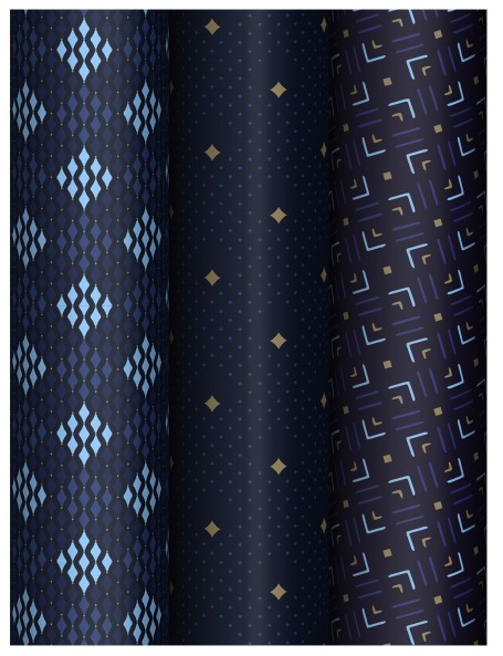 Упаковочная бумага глянц. 70х100 см, MESHU 'Strict pattern', 80 г;м2, ассорти, 3 дизайна, MS_62825