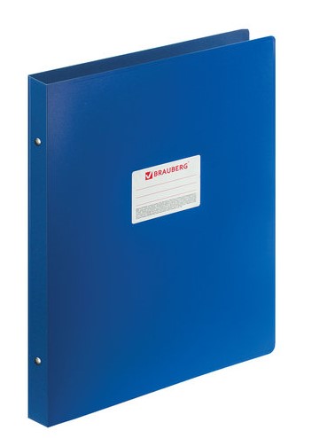 Папка на 4 кольцах БОЛЬШОГО ФОРМАТА А3, ВЕРТИКАЛЬНАЯ, 30 мм, синяя, 0,8 мм, BRAUBERG, 225767