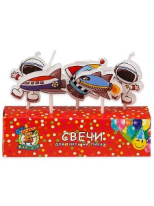 Свечи для торта Миленд "Полёт в космос" 5 шт., пластик уп., европодвес, С-6247