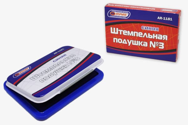 Штемпельная подушка синяя № 3  100 х 70 мм AR-1181;синяя