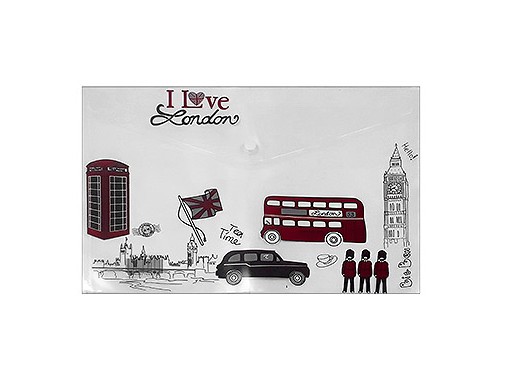 Папка на кнопке А4 ' KWELT ' Лондон 0,18 мм, К-4787