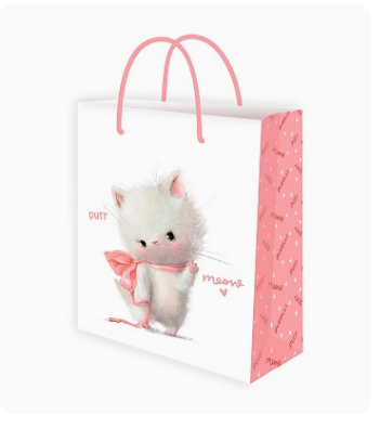 Пакет подарочный с глянц.лам. 11,5x14,5x6см (S) Meow, ППК-7879