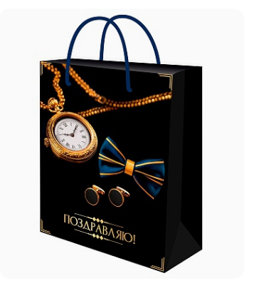 Пакет подарочный с глянц.лам. 26,4х32,7x8 см (L) Стиль, ППК-7832