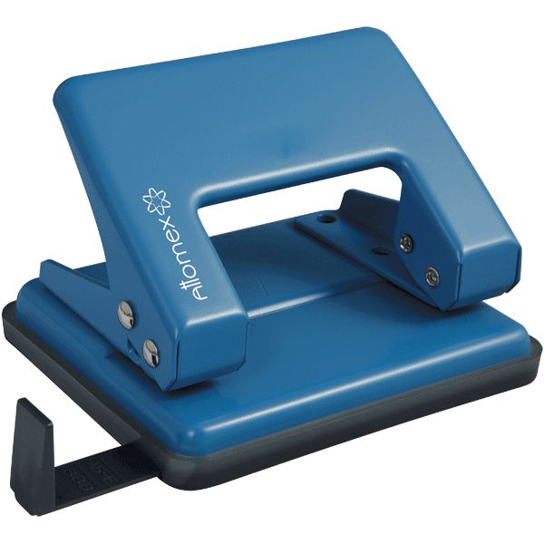 Дырокол 'Attomex', (20 листов) металлический, с линейкой, в картонной коробке, синий, 4020305