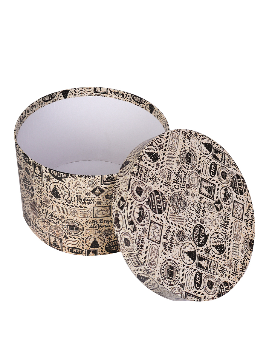 Коробка подарочная Miland 'Новогодняя почта', 30х17 см., круглая (Серия 3в1), 1635