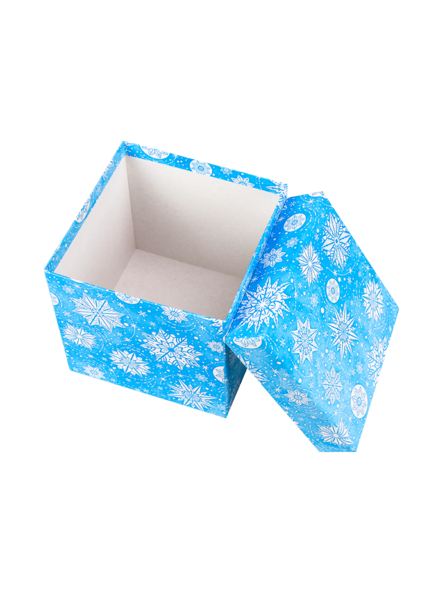 Коробка подарочная Miland 'Снежинки', 22х22х15 см., квадратная (Серия 5в1), картон, 1895