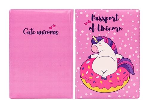 Обложка для паспорта Миленд 'Милый единорог', ПВХ, 13,5 х 9,4 см., ОП-9549