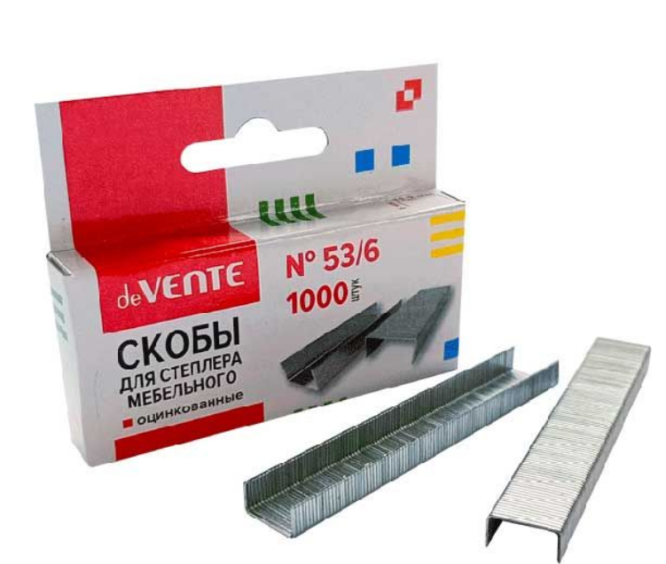 Скобы для степлера мебельного "deVENTE. REPAIR & CRAFT" 53/6 1000 шт, 4141306 