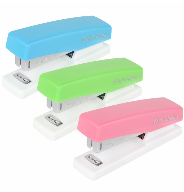 Степлер №24;6, 26;6 BRAUBERG 'STYLE', до 25 листов, ассорти, 272748