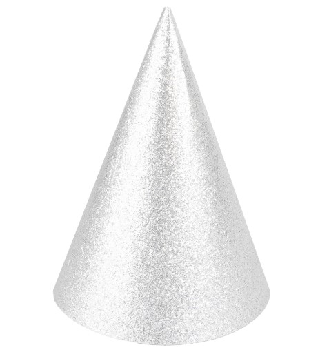 Колпак, 'Золото Веселья', С блестками, Серебро, 16 см, 6 шт;уп, 6231722
