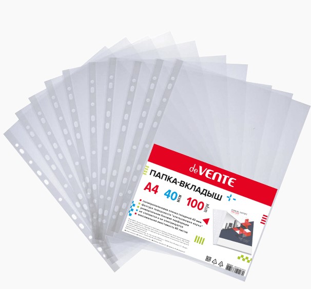 Папка-вкладыш 'deVENTE' A4, 40 мкм, фактура 'апельсиновая корка', (100 шт;уп), 3050919
