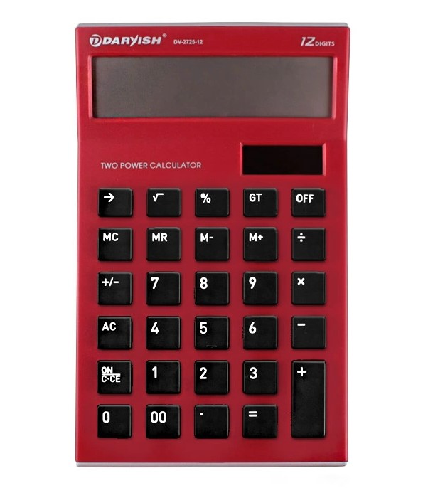 Калькулятор настольный, 12 разрядный,'Darvish', красный, DV-2725-12R