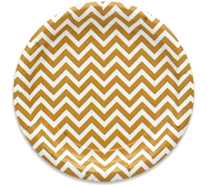 Набор тарелок бумажных ,"Золотой зигзаг", 17 см , (6 шт/уп), ФП-4414