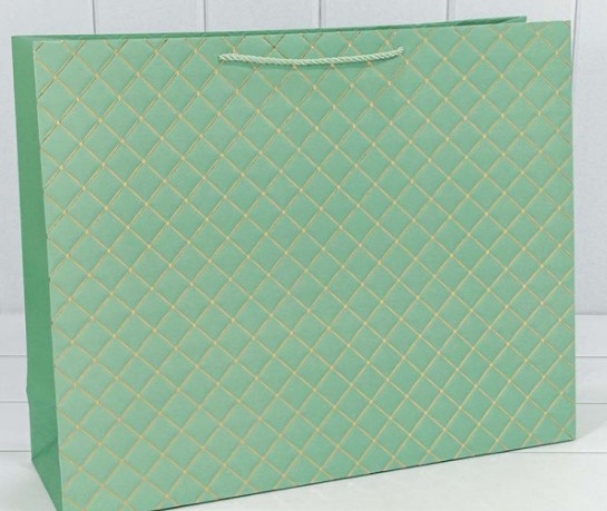 Пакет подарочный 'Квадраты', Зелёный  50х40х15 см, OM300391TA;10