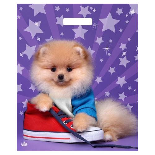 Пакет ПЭ с вырубной ручкой 38х45+3см (х50) (Песик) Ламинированный Тико, ВУР61421