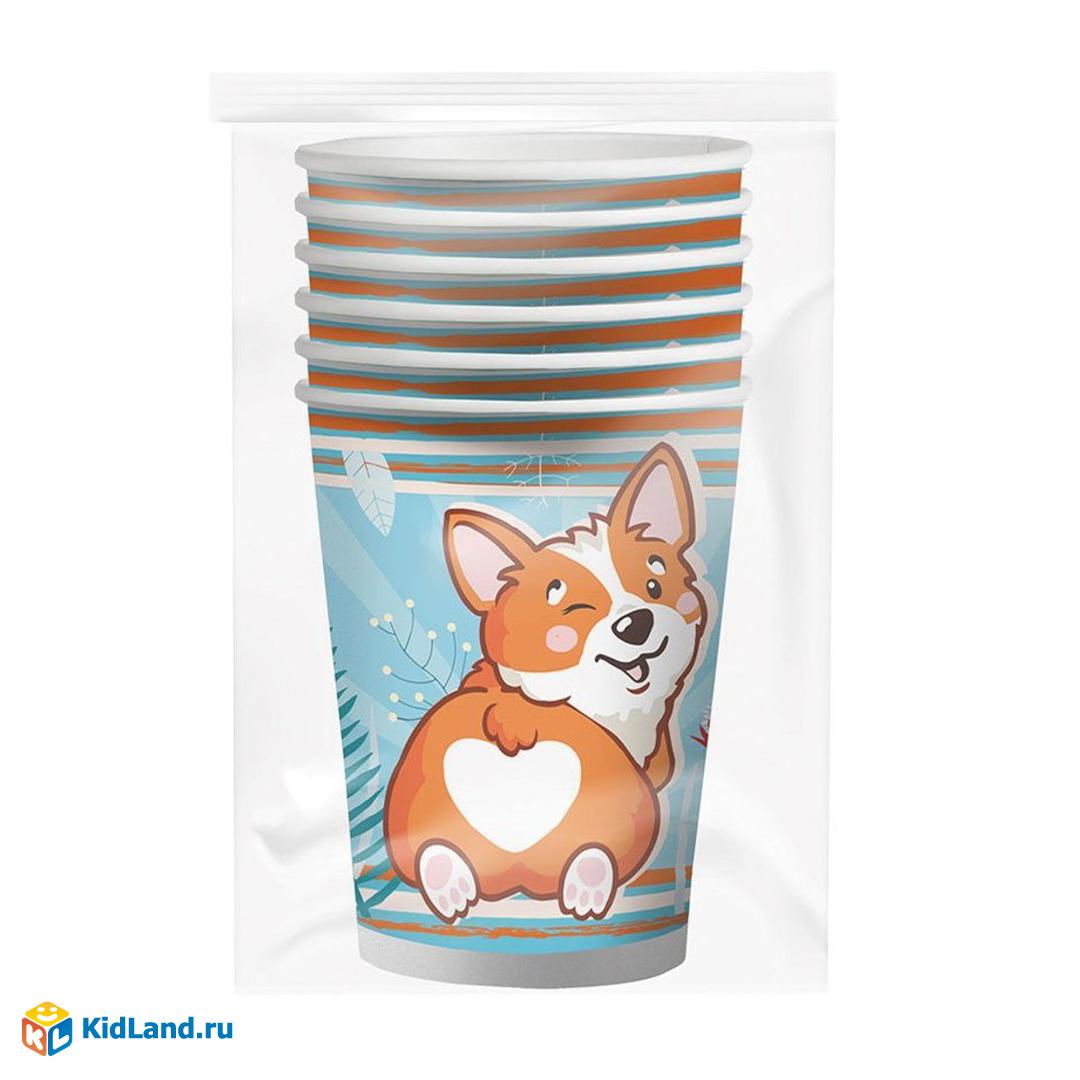 Набор стаканов бумажных , 'Корги', 250 мл , (6 шт;уп), 303607