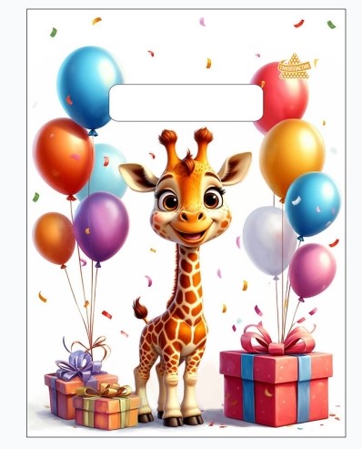 Пакет ПЭ с вырубной ручкой 19,5х25см (30) (Жирафик) НГ, ВНР69221