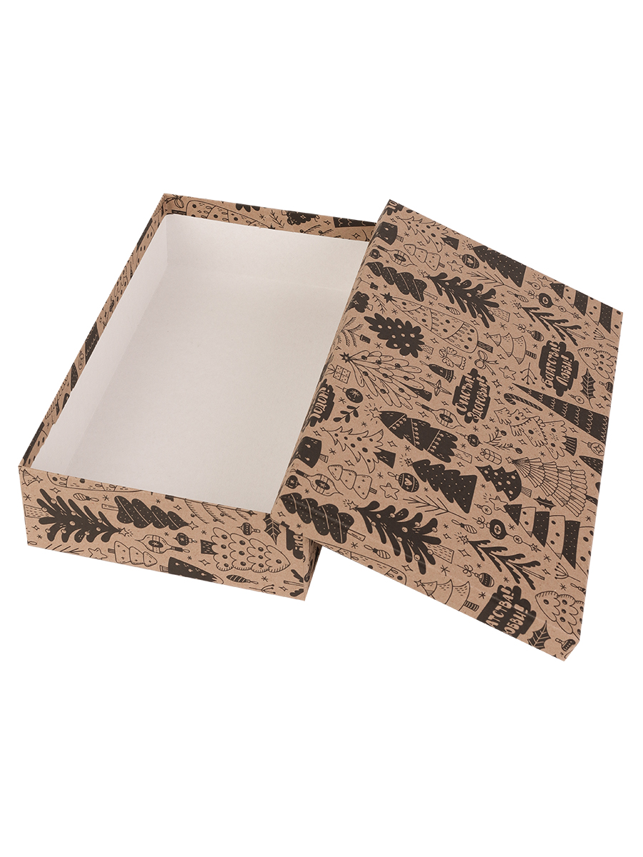 Коробка подарочная Miland 'Елочки' 29х18х7 см., прямоугольная (Серия 4в1), картон, 1208