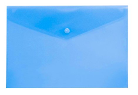 Папка-конверт с кнопкой МАЛОГО ФОРМАТА 'KWELT', А5 , синяя, 0,18 мм, KP-000227