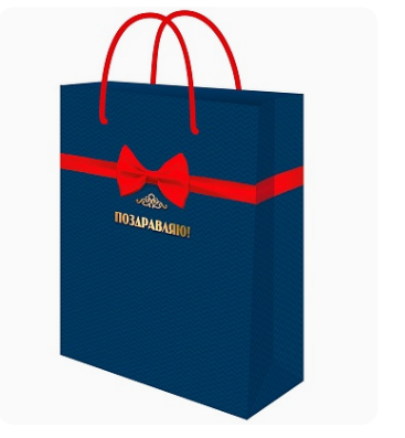 Пакет подарочный с глянц.лам. 40х47х8см (XXL) Красный бант, ППК-7095