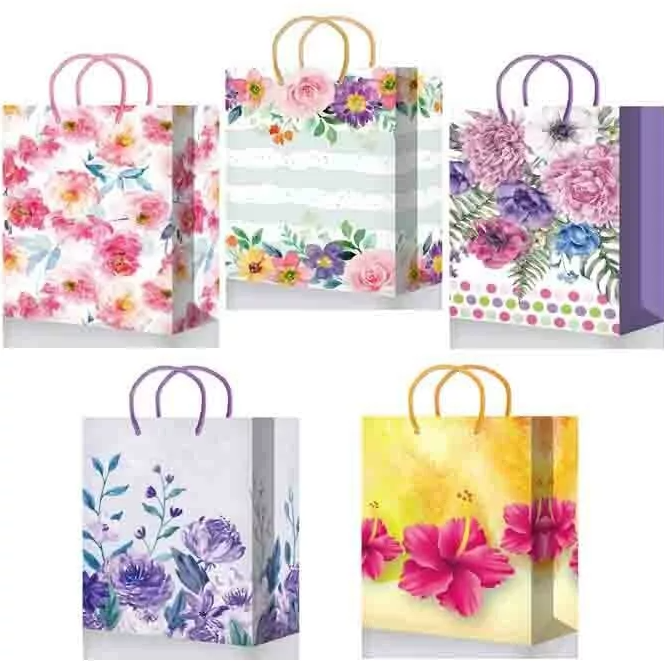 Пакет подарочный ламинированный , 140х200х65, mix MS, MS683;MS674;MS641;688;685;671;605;612