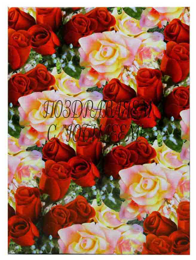 Папка адресная ламин. А4 (пухлая) 'Поздравляем с юбилеем' Дорожки из роз