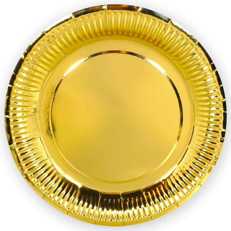 Одноразовые тарелки 23 см. 'Золото', (6 шт;уп), 690067
