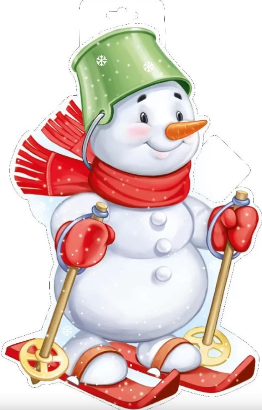 Плакат 'Снеговик на лыжах', 93,121,00