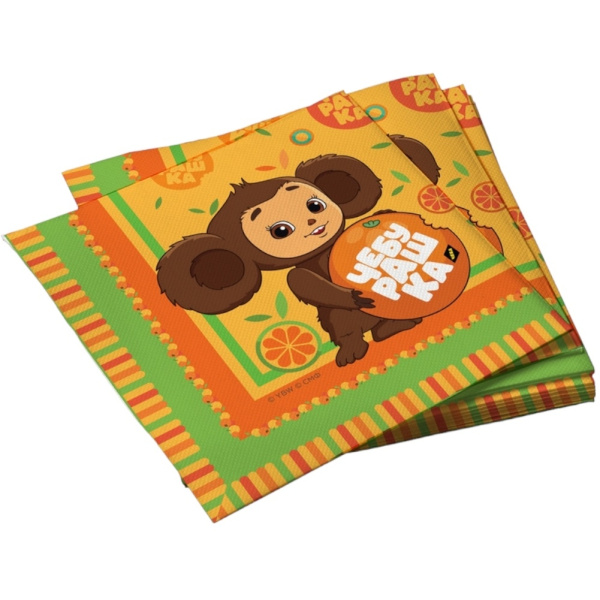 Набор салфеток 'Чебурашка', 33х33 см , (20 шт;уп), 307310