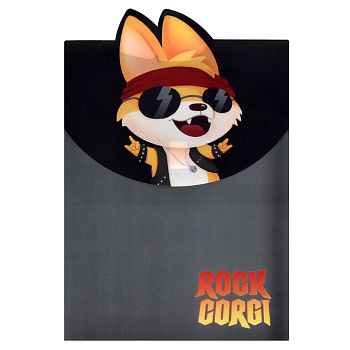 Папка для школьных тетрадей,А4, 'Феникс+' РОК КОРГИ, полипропилен, 60452