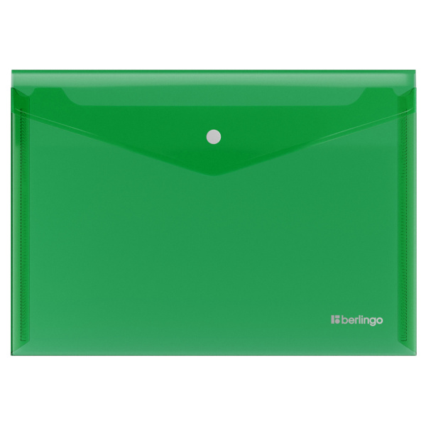 Папка-конверт на кнопке 'Berlingo.No Secret', A4, 200 мкм, зеленая, EFb_04104