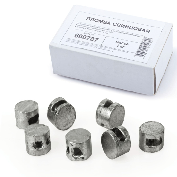 Пломба свинцовая диаметр 10 мм высота 7 мм 1 кг 250 шт 600787