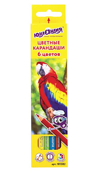 Цветные карандаши, Юнландия, 6 цветов, 3 мм, 181382