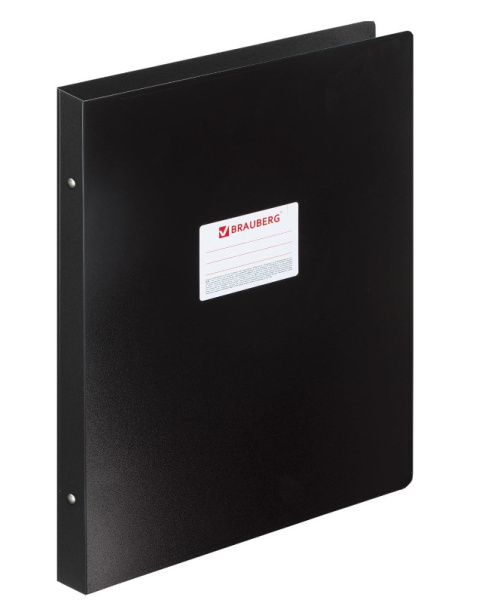 Папка на 4 кольцах БОЛЬШОГО ФОРМАТА А3, ВЕРТИКАЛЬНАЯ, 30 мм, черная, 0,8 мм, BRAUBERG, 225766