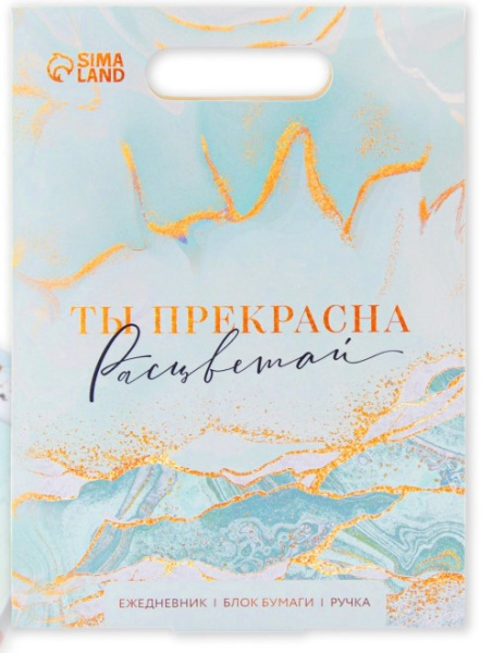 Набор подарочный ежедневник, стикеры и ручка 'Ты прекрасна', 7103560