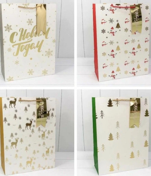 Пакет подарочный 'Новый год'33х45х15, 300382А