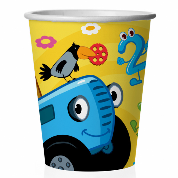 Набор стаканов бумажных , 'Синий трактор', 250 мл , (6 шт;уп), 501622