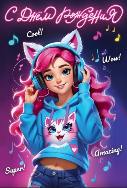 Открытка 'С Днем Рождения', 1804677